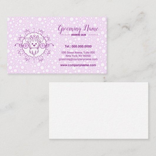 漫画犬イラストレーショングルーミング 名刺 (正面/裏面)