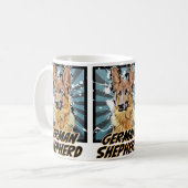 漫画犬：ドイツの羊飼い コーヒーマグカップ (正面左)