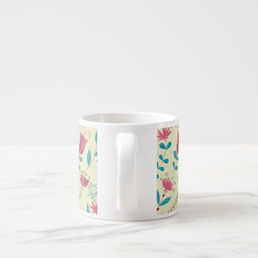 漫画猫が付いている花パターン エスプレッソカップ (裏面)