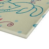 漫画猫が付いている花パターン カッティングボード (角)