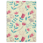 漫画猫が付いている花パターン クリップボード (裏面)