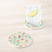 漫画猫が付いている花パターン コースター (側面)