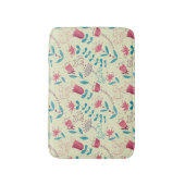 漫画猫が付いている花パターン バスマット (正面縦)