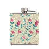 漫画猫が付いている花パターン フラスク (裏面)