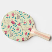 漫画猫が付いている花パターン 卓球ラケット (横)