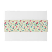 漫画猫が付いている花パターン 招待状ベリーバンド (裏面例)