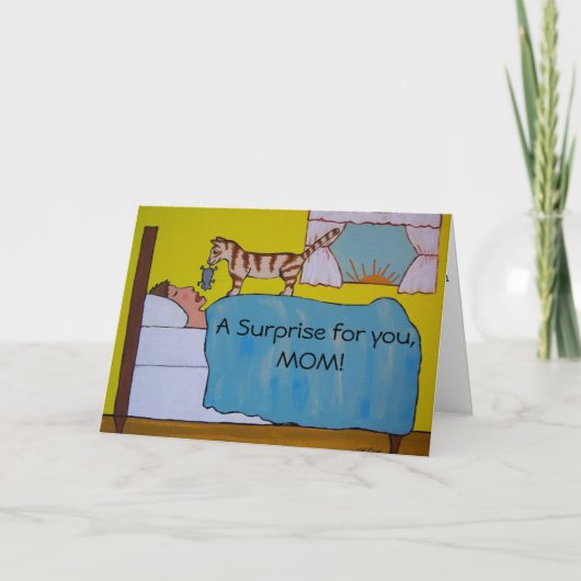 漫画猫の母の日カード カード (正面)