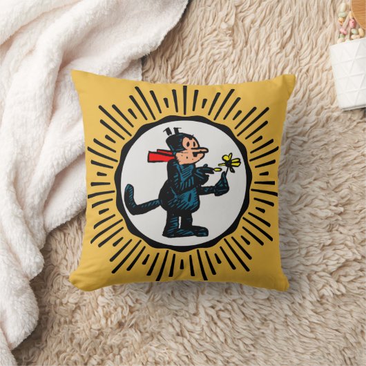 漫画猫レトロスタイルスターバスト装飾用クッション クッション (ブランケット)