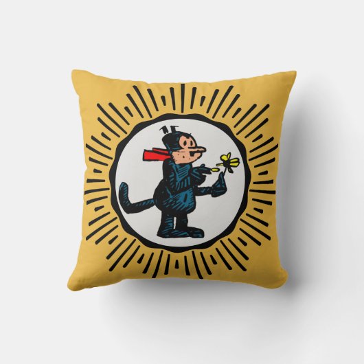 漫画猫レトロスタイルスターバスト装飾用クッション クッション (裏面)