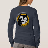 漫画猫 |女性の長袖 Tシャツ (裏面)