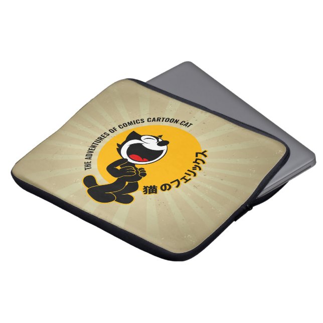 漫画猫 | 13" ラップトップスリーブ (正面上部)