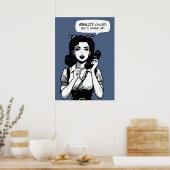 漫画現実の呼びつる出し ポスター (キッチン)