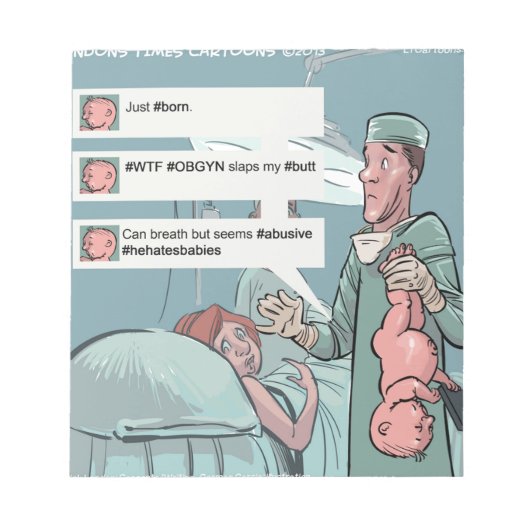 漫画生まれをツイートおもしろいする ノートパッド (正面)