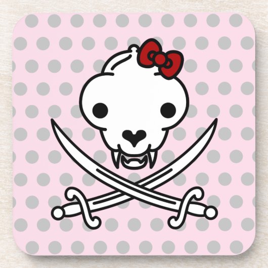 漫画白黒すてき子猫海賊スカルボーン コースター (正面)