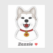 漫画秋田犬 - ビニールステッカー シール (シート)