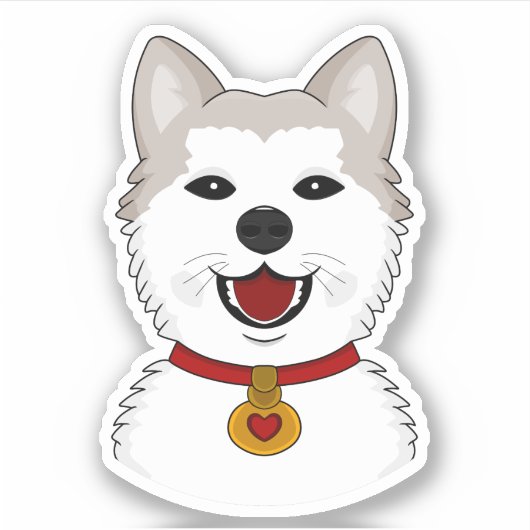 漫画秋田犬 - ビニールステッカー シール (正面)
