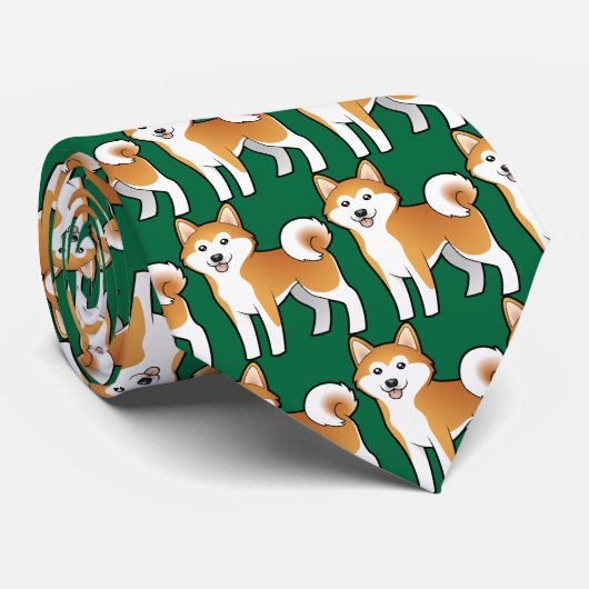 漫画秋田Inu/柴犬 ネクタイ (ロール)