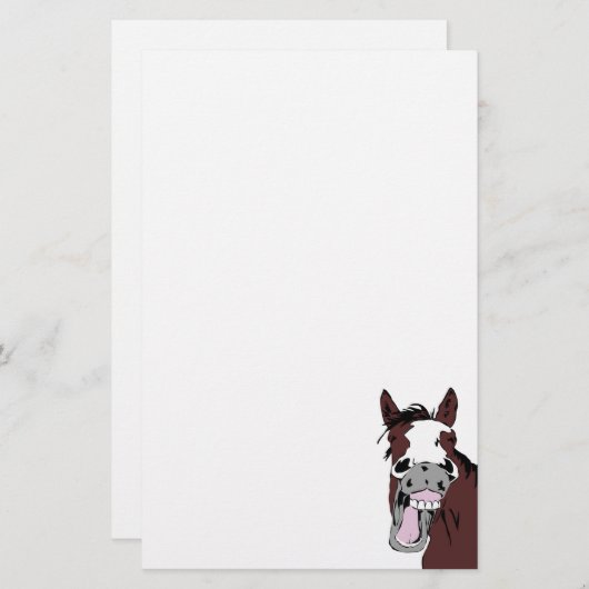 漫画笑い馬おもしろい 便箋 (正面/裏面)