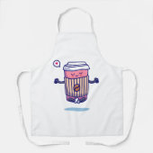 漫画笑わされるコーヒーキャラクター エプロン (正面)