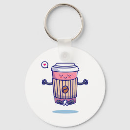 漫画笑わされるコーヒーキャラクター キーホルダー