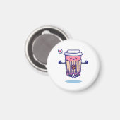 漫画笑わされるコーヒーキャラクター マグネット (正面/裏面)