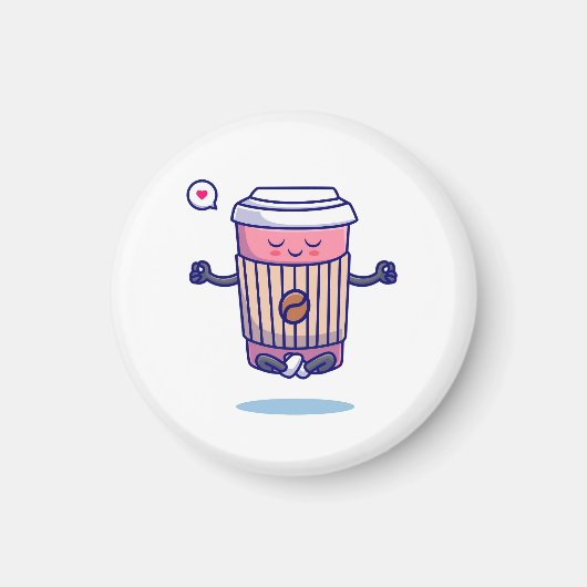 漫画笑わされるコーヒーキャラクター マグネット (正面)