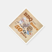 漫画素朴BBQとビール50誕生日 スタンダードカクテルナプキン (角)