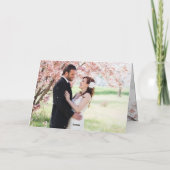 漫画結婚のカップル新郎新婦ピンクハート カード (裏面)