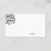 漫画結婚のカップル新郎新婦ピンクハート プレイスカード (裏面)