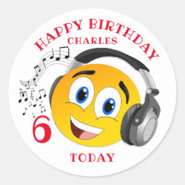 漫画絵文字パーソナライズされたキッズ年齢誕生日シール ラウンドシール