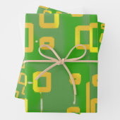 漫画緑ラッピング紙フラットシートセット3 ラッピングペーパーシート (インサイチュ)