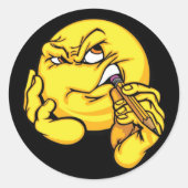 漫画考えるの表現ステッカー ラウンドシール (正面)