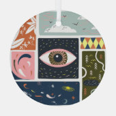 漫画自然宇宙：秋イラストレーション ガラスオーナメント (裏面)