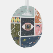 漫画自然宇宙：秋イラストレーション ガラスオーナメント (正面右)