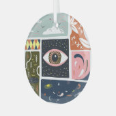 漫画自然宇宙：秋イラストレーション ガラスオーナメント (正面左)