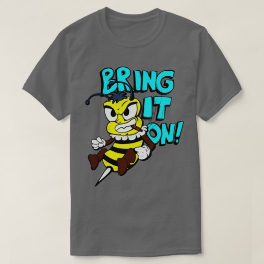 漫画蜂が虫と戦うときおもしろいに持って来る Tシャツ (デザイン正面)
