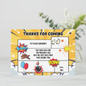 漫画誕生日パーティーサンキューカード サンキューカード (スタンド正面)