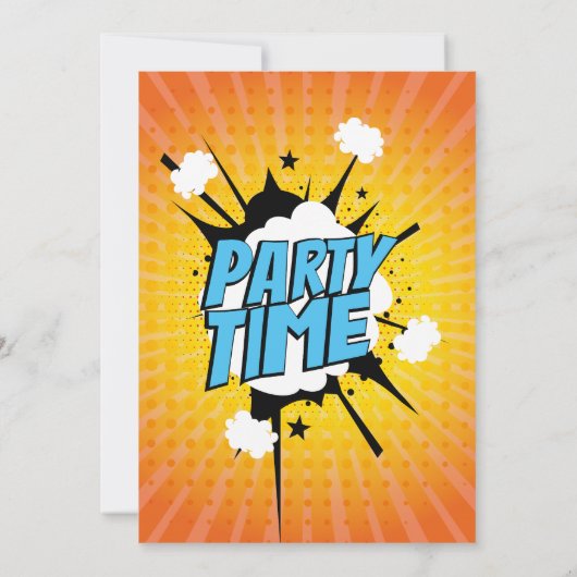 漫画誕生日招待状 招待状 (裏面)