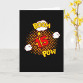 漫画誕生日15第15誕生日15歳の漫画 カード (黄色い花)