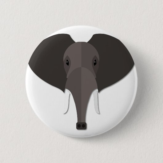 漫画象の頭部 缶バッジ (正面)