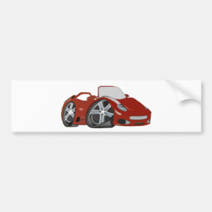 漫画赤い車の芸術 バンパーステッカー