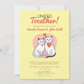 漫画赤と白の猫のテーマ結婚の 招待状 (正面)