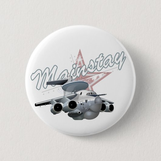 漫画軍隊飛行機 缶バッジ (正面)