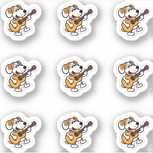 漫画遊犬はギター シール (正面)