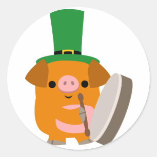 漫画遊豚の達磨:) St Pattyステッカー ラウンドシール