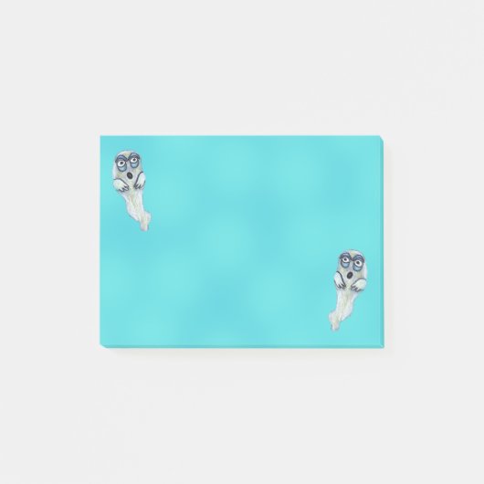 漫画間抜けおっちょこちょいの幽霊ビッグアイハロウィーン ポストイット (正面)