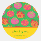 漫画間抜けのバブルガム頭のギフト/好意ステッカー ラウンドシール (正面)