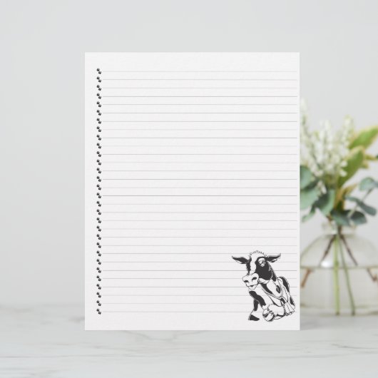 漫画間抜けの乳牛の裏打ちペットのレターヘッド (スタンド正面)