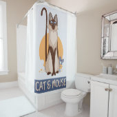 漫画間抜けの猫とマウスとチーズ シャワーカーテン (インサイチュ)