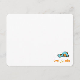 漫画間抜けダッキー（アヒルちゃん）男の赤ちゃんサンキューカード サンキューカード